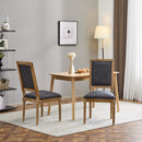 French Country Dining Chairs Set of 2 - Elegant Cane Backrest, Upholstered Seats, Fluted Legs, Rustic Finish, Solid Rubberwood