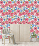 Voguish Pink Poppies Wallpaper Fashionable
