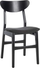Home Lucca Retro Black Cushion Dining Chair Set Of 2 Wood