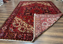 Persian Heriz Rug 8x11, Geometric Design, Red & Cream