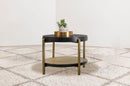 Arini Round End Side Table With Storage Shelf Black