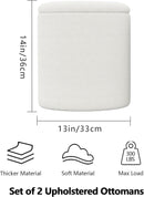 White Storage Ottoman Pouf With Hidden Compartment