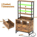 File Cabinet With Charging Station Lockable Vertical Filing Cabinet Rustic Brown