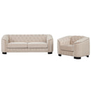 Modern Velvet Upholstered 3-Piece Sofa Set with Rubber Wood Legs in Beige