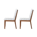 Walnut & Tufted Upholstery Modern Dining Chairs Set of 2 – Stylish Comfort for Every Space