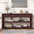 U_Style Stylish Entryway Console Table with 4 Drawers and 2 Shelves, Suitable for Entryways, Living Rooms.