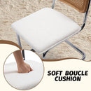 Modern Cesca Cane Dining Chairs With White Boucle Seat