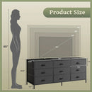 9 Drawer Dresser TV Stand for 55 Inch TVs Black Storage
