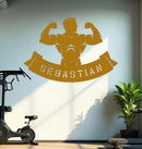 Body Builder Flexing Up Name Sign