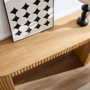 59.05'' Modern Console Table With Drawer for Entryway with Unique Vertical Stripe Design for Living Room Hallway Foyer Entrance Study,NATURE