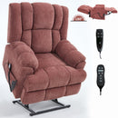 Dual Motor Heat Massage Infinite Position Up to 350 LBS Electric Power Lift Recliners with Power-Remote, Medium-firm and Heavy Duty, Red