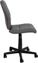 Clayton Mid Back Swivel Task Chair Gray Vinyl Upholstery