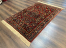 Antique Persian Sarouk Rug 3x5, Red, Floral, 200 KPSI