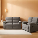 Two Piece Recliner Sofa Set Wireless Charging Light Gray