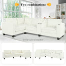 L-shaped 4-seater 105.5''*66.5'' corduroy sofa, large storage armrests with center console, USB charging, left and right seats can be switched, 2 packages of 130