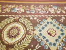 Aubusson Rug 6 x 9 Flat Weave Area Carpet European Design Flowers New Brown Rug Handmade Wool Hand-Knotted Aubusson Weave Medium Rug 6x9