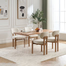 Wooden Dining Chairs Set of 2, Modern Fabric Upholstered Dining Room Chair Kitchen Chairs, Farmhouse Dinner Chair for Kitchen Dining Room