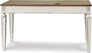 Realyn Farmhouse 60 Inch Home Office Desk With USB Charging Chipped White