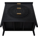 3 Drawer Cabinet with Hollow-Carved 3 Drawer Dresser Storage Chest with Metal Handles For Entryway Living Room Bedroom