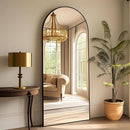 58x19 Inch Arched Floor Standing Full Length Mirror Black