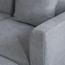 L Shaped Sectional Sofa Convertible In Linen Grey Modern