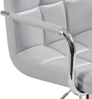 Light Grey Adjustable Swivel Bar Stools With Backrest, PU Leather, Set Of 2