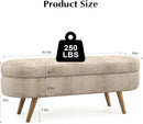 43-Inch Upholstered Storage Ottoman Bench With Hinge