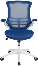Ergonomic Office Chair Blue Mesh With White Frame Mid Back