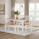 Dining Table Set White Mango Wood Contemporary Style Edition