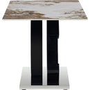 Table and chair set.63*31.5 Inch Pandora Pattern Sintered Stone Dining Table Set,MDF material OC shaped bracket,Paired With 2 Benches,A Choice of Subtle Luxury for Modern Homes.
