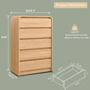 Vertical Dresser With Five Drawers In Natural Oakgrain
