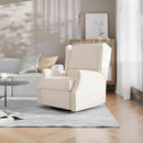 Omma Swivel Glider Rocking Recliner Cream Upholstered 3In1