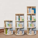 Rotating Bookshelf 360 Display 4 Tier Bookcase Solid Wood