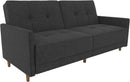 Contemporary Upholstered 76 Inch Grey Sleeper Sofa