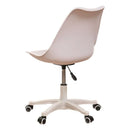 Armless Office Chair,Ergonomic Small Computer Desk Chair with Wheels,Adjustable Rolling Chair, Support Swivel Task Chair for Small Spaces living room,bedroom(White)