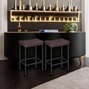 Saddle Bar Stools Set Of 2 Counter Height 24.8 Inches Brown And Black