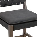 Cohen Mid Century Bar Stool 29 Inch Wood Black Faux Leather