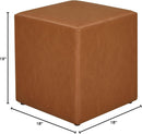 Eighteen Inch Caramel Brown Square Ottoman Footstool