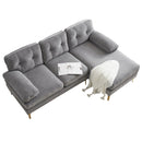 82.6' Modern Sectional Sofas Couches Velvet L Shaped Couches for Living Room, Bedroom(Old SKU:SG000980AAE), Light Grey