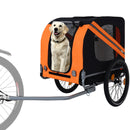 Large Folding Bike Trailer for Dogs – 120LB Capacity All-Terrain Pet Carrier, Durable Steel Frame for Cycling, Jogging, Camping & Outdoor Adventures, Black-Orange