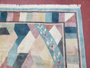 Contemporary Indian Nepalese Area Rug 8x11, Wool Hand-Knotted Modern Multicolor Nepali Abstract Carpet 8 x 11 Soft Playroom Nursery Room Rug