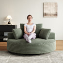 55''L Corduroy Chenille Foam Single Swivel Chair, Fluffy Modern Sleeper, 360 Degree Swivel Chair for Living Room, Bedroom, Lounge and Projection Room