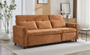 2-in-1 Sofa 82' Three-seater Sofa with Sofa Bed and Reversible Recliner, Orange Chenille