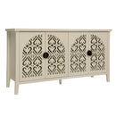 Hollowed-out Cabinet with 4 Doors, American Furniture, Suitable for Bedroom, Living Room, Study