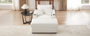 Modern Style Single Sofa with Storage, Movable Ottoman, USB Ports, Cup Holders, Phone Holder, Beige Corduroy, 41.7'