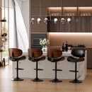 Set Of 2 Adjustable Swivel Bar Stools For Kitchen Island Black