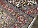 Beautiful Sino Persian Rug 7x10, Circle of Life Tree of Life Rug, Birds, Cream Red Navy Blue Taupe, Wool Silk Accents, Hand Knotted Vintage