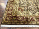 Indo Persian Rug 6x9, Wool Handmade Vintage Rug, Floral Cross Pattern
