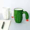 3d cactus style ceramic mug kitchen green & white polka dot cup