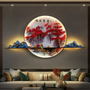 3d chinese pine landscape wall lamp living room warm backlit art